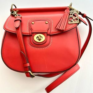 Coach Willis Legacy 70th Anniversary Vermillion Leather and brass bag #19132